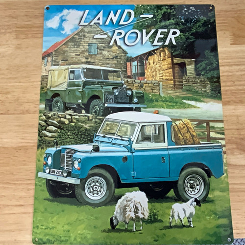 Land rover retro metal wall - rover,