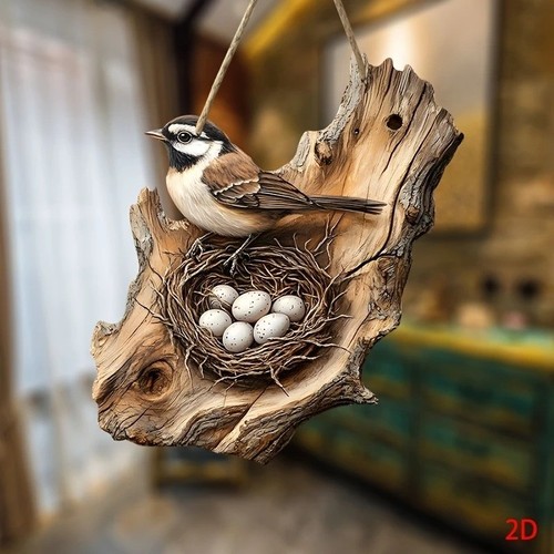 1pc vintage wooden - bird, wall
