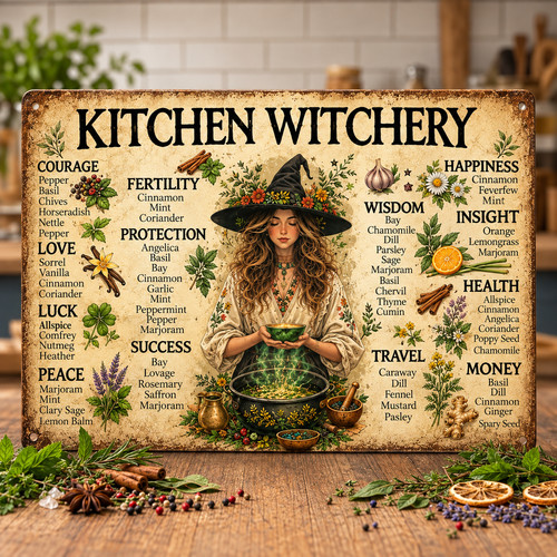 Kitchen witchery metal - a4,