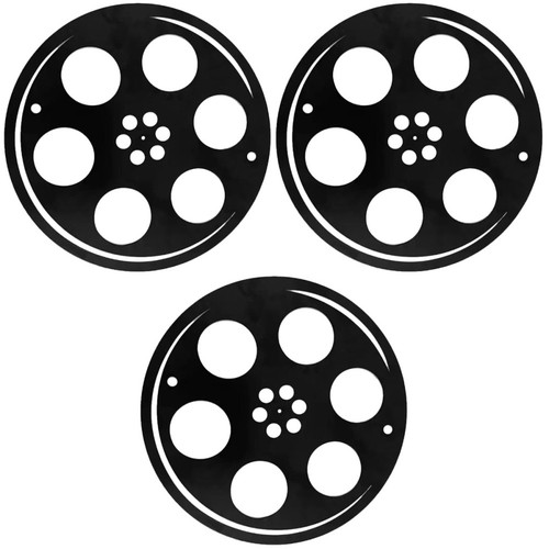 3pcs black iron movie - movie, reel