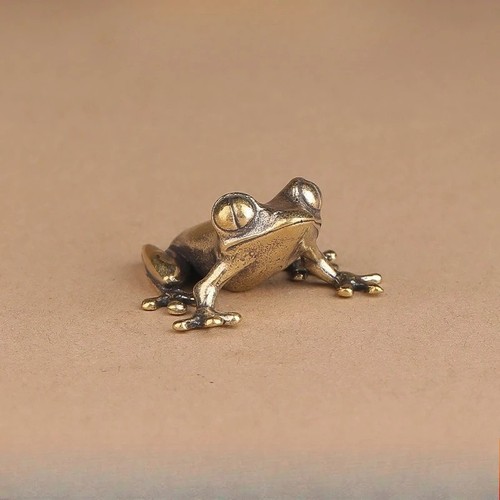 Retro brass frog - retro,