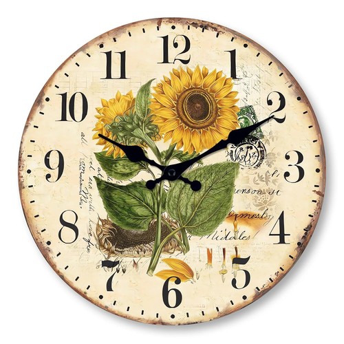 Retro wood sunflower - sunflower, wall