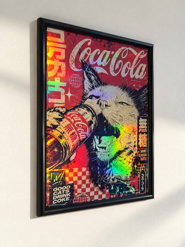 Unique cat poster framed - cat, a4