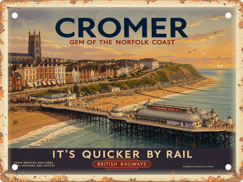Cromer pier retro - pier, metal