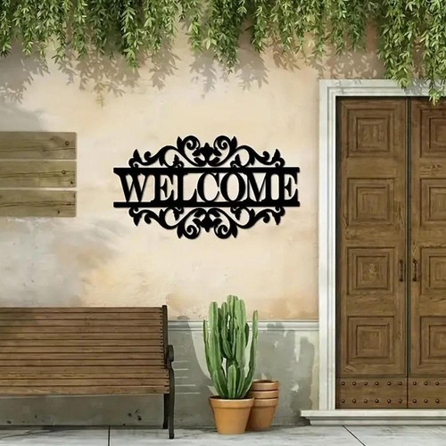 Metal welcome door - welcome, sign