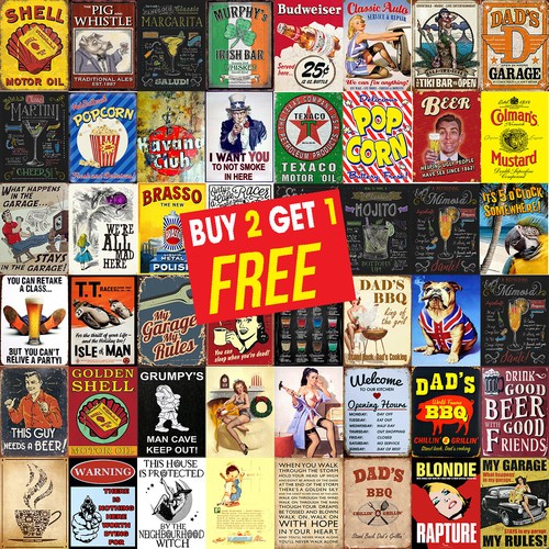 Mini metal tin sign - tin, pub
