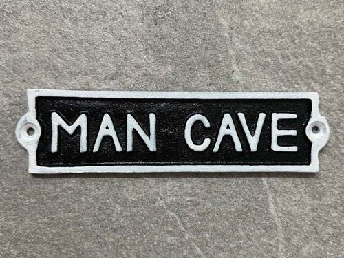 Man cave sign cast iron - man, plaque