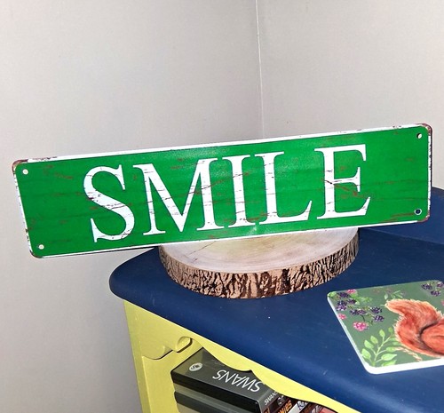 Smile metal wall mounted sign - metal,