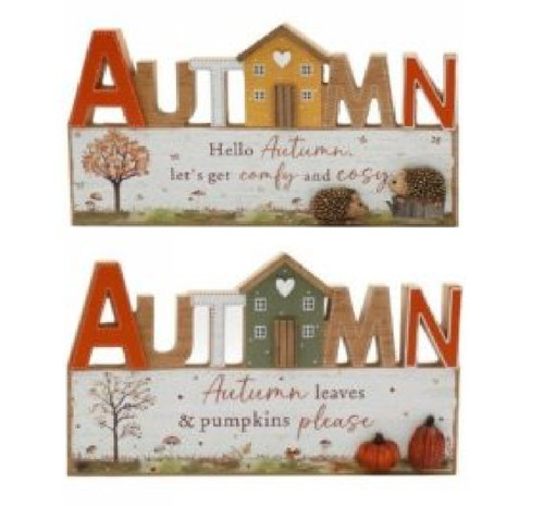 Autumn chunky wooden sign - autumn,