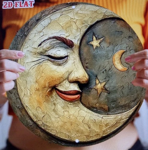 Retro sleeping moon - moon, round