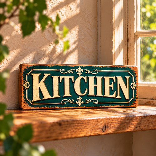Kitchen sign wooden - kitchen,