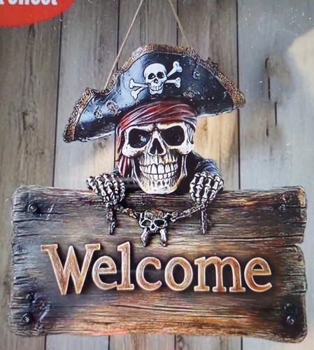 Retro pirate skull welcome - retro,