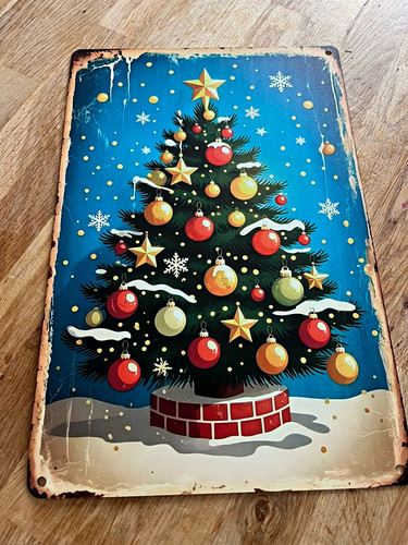 Vintage retro christmas - christmas, tree
