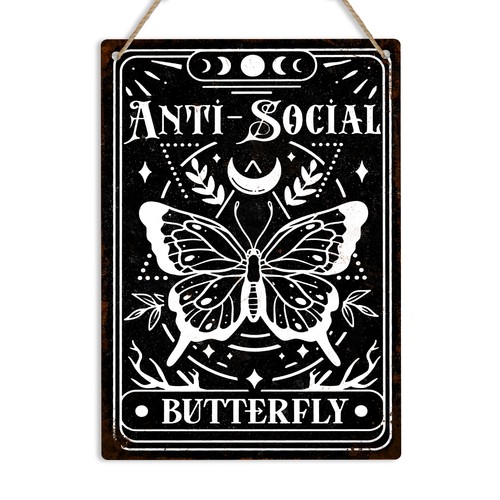 Anti social butterfly gothic - social,