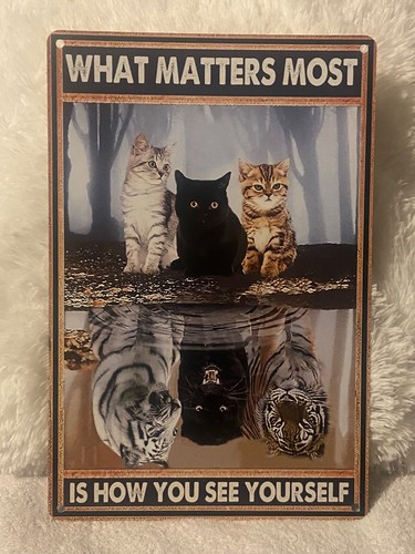 Cat metal retro tin sign - metal,
