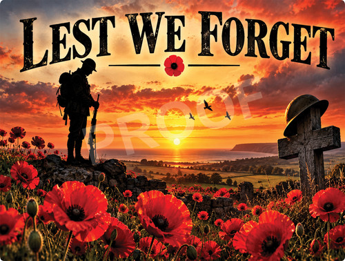 Lest forget metal sign - lest,