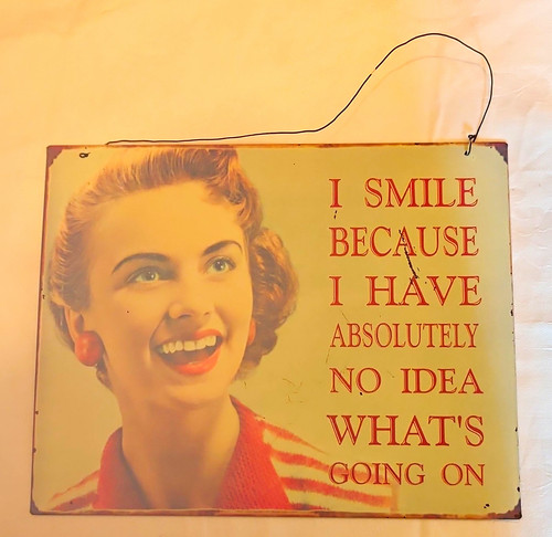 Retro hanging metal sign quote - metal,