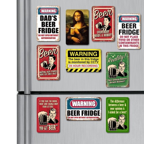 Metal fridge magnet - magnet, beer