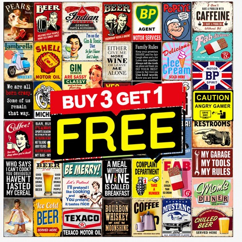 Metal tin sign plaque - metal, pub