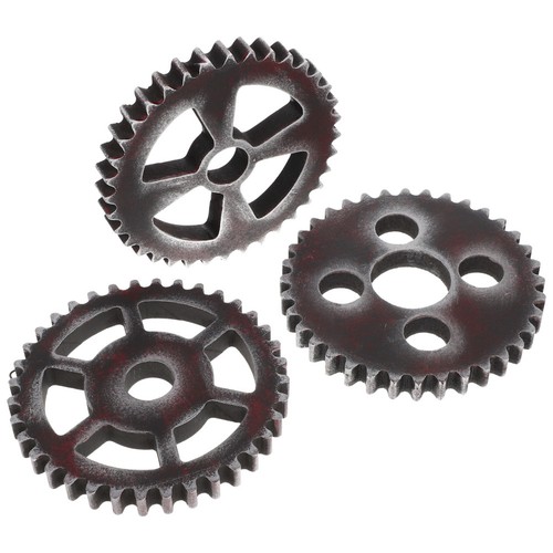 3pcs wooden retro - retro, gear