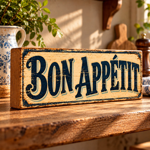 Bon appétit wooden vintage - wooden,