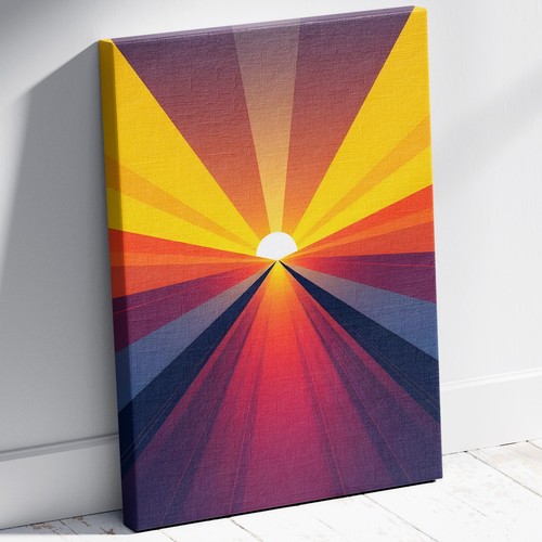 Retro sunburst canvas wall - retro,