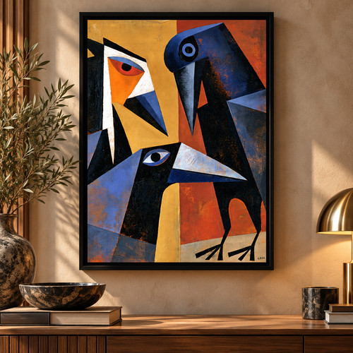 Abstract bird wall art print - abstract,